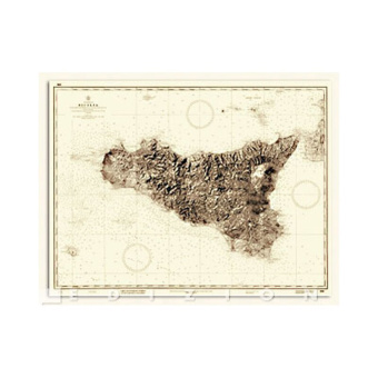 Historical Map Of Sicily Island