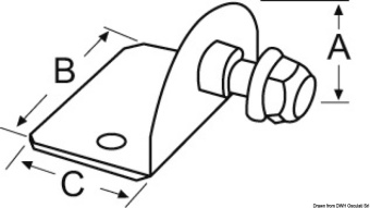 Osculati 38.013.25 - Compact 90° plate 8mm-threaded internal pin