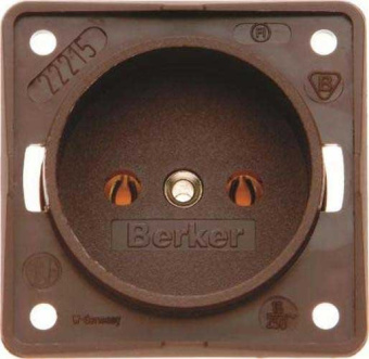 Berker 2-pole Socket Outlet Without Earth - Brown Matt