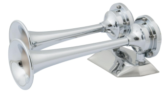 Marinco 10108 - Chrome Plated Dual Trumpet Mini Air Horn 12V