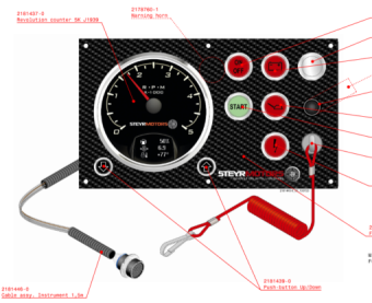 Steyr Motors 2181443-0 - EG Instrument Panel 1.5m (LED) 12V Solas