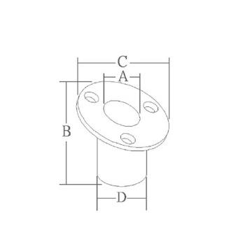 Marine Town Stainless Steel Flush Mount Socket For Flagpole 32 mm