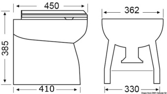 Osculati SILENT Elegant Straight High Electric Toilet 12V 455x365x445 mm - 50.218.01