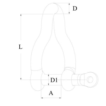 Hollex Twisted Shackle Short Forged 10mm Captive Pin AISI 316