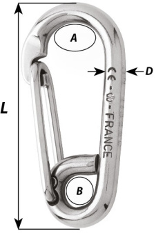 Wichard 2316 - Symmetric Carbine Hook Length 100 mm