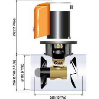 Quick Bow Thruster BTQ 185-65 Kgf 12V Duo 3.3 kW
