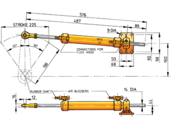 Vetus MTC72 Hydraulic Steering Cylinder 72 kgm