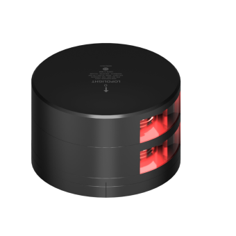 Lopolight 301-009ST-FB-B - Navigation Light 2NM 112,5° Red, Double Port, Black w/FB Base