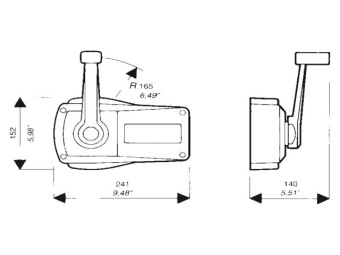 Ultraflex B90 Side Mount Single Lever Control Black Housing