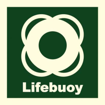 Marine Lifebuoy Location Identification Sticker with Text, Luminescent Soft PVC