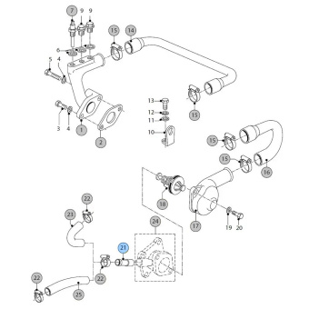 Vetus STM4531 - Pipe for Thermostat Housing