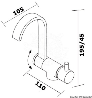 Osculati 17.049.05 - Foldable Mixer Tap Hot/Warm Water