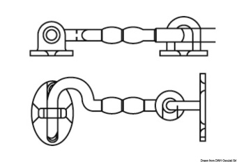 Osculati 38.173.10 - Doorstop Hook USA Type AISI316 100 mm