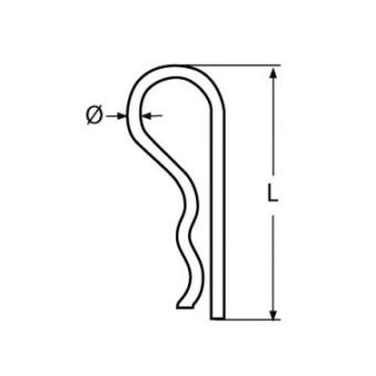 Euromarine A4 Spring Cotter Pin - Ø6 X 126mm