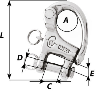Wichard 2297 - HR Snap Shackle With Clevis Pin Length 86 mm