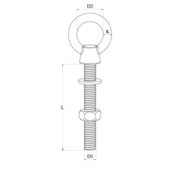 Hollex Eye Bolt M8x80mm Stainless Steel 316