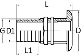Osculati Brass Skin Fitting with Rounded Head and Hose Connector
