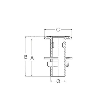 Guidi Polished Brass Through Hull 3/4"