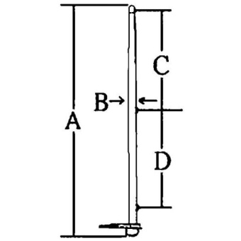 Allpa Stainless Steel Flag Pole, Removable With Watertight Base With Closing Cap