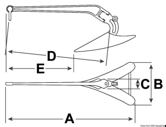 Osculati 01.147.34 - LEWMAR CQR Galvanized Steel Anchor 34 kg