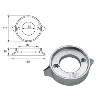 Bukh PRO L8140025 - Zinc AND ALU Anode F/VOLVO PENTA EngineS