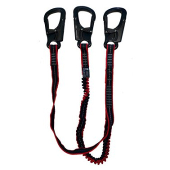 Ocean Safety Ocean Safety ADV Elastic Lanyard With 3 Aluminium Carabiners