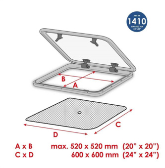 Waterline Design 1410 - Mosquito Net Escape Hatch 60x60 cm