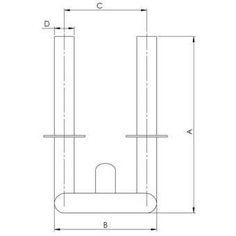 Hollex Ski Hook Stainless Steel For Transom Mounting Ø62mm