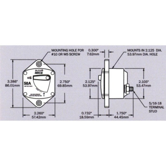 Blue Sea Built-In Circuit Breaker 187-Series - 135A