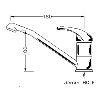 Elettrogas Aravon Single Handed Mixer Long Spout