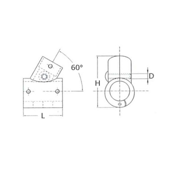 Hinge Opening T Joint 60° 22 mm