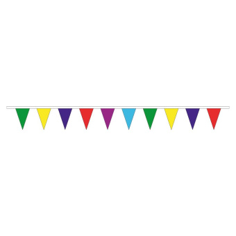 String of Flags 6 Colors Polyester 12 m – 30 Flags, 20 x 30 cm