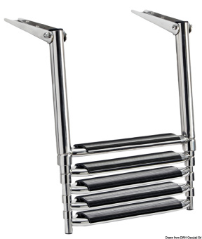 Osculati 49.541.75 - Big Telescopic Ladder for Platform 5 Steps