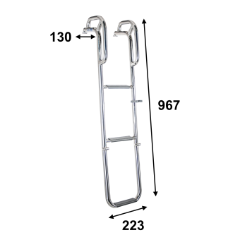 Båtsystem BU75P - Hook-On Ladder, 3 Steps, 900mm