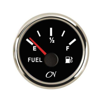 Fuel Gauge - Black Dial, Chromium Bezel, 0-190 Ohm