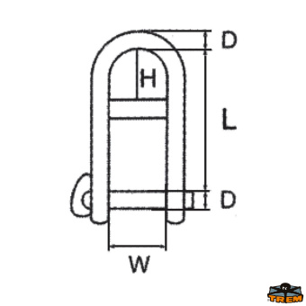 Trem M1705040 - Shackle With Snap Fastener And Bar Diameter 5 mm (10 pcs) 10 Pieces
