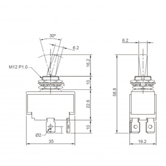 Marine Town Lighted Toggle Switch On-Off-On