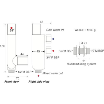 BARKA Vertical Thermostatic Water Mixer