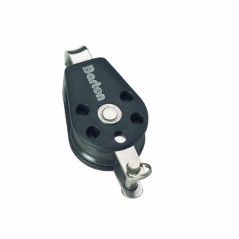 Barton N05111 – Single Fixed Eye Block with Becket Size 5 54mm, Plain Bearing, Ø54mm Sheave, Max Rope 12mm