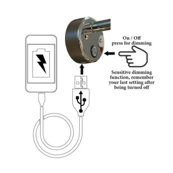 Casolux Mary Wall Light USB Touch Dim Grey