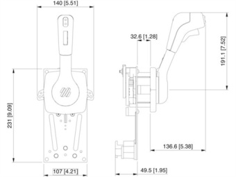Ultraflex 41790S - B310B Motor Control Side Mount With Trim, Black Button