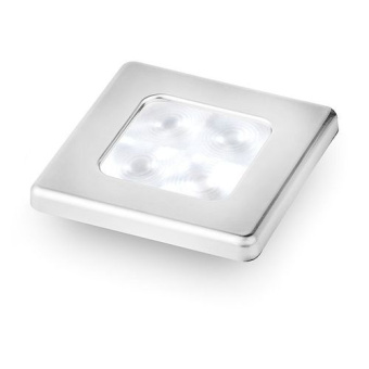 Hella Marine 2XT 980 581-071 - LED Square Lamp White 24V Chrome Plated Rim