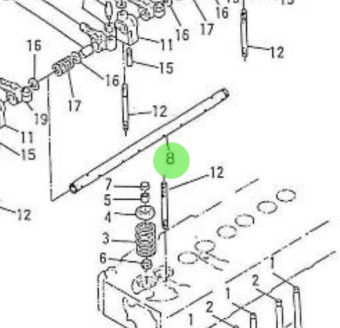 Nanni Diesel 970511008 - Rocker Arm Shaft for 4.110HE Engines