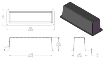 MSI TB164 Blank 16" x 4" ABS Plastic Transition Box