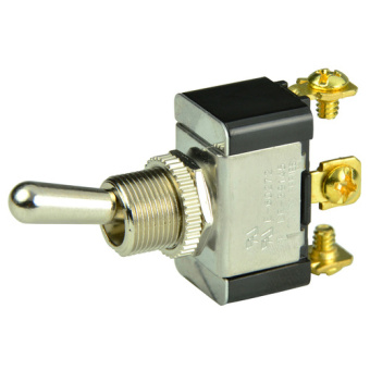 BEP 1002015 - SPDT Chrome Plated Toggle Switch - On/Off/(On) 12/24V