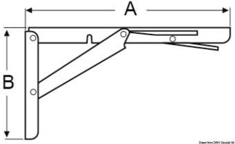 Osculati 48.615.04 - Folding Arm For Table 305 x 165 mm 250 kg