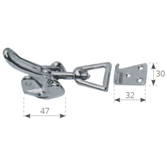 Olcese Ricci Chromed Brass Adjustable Anti-rattle Door Fastener