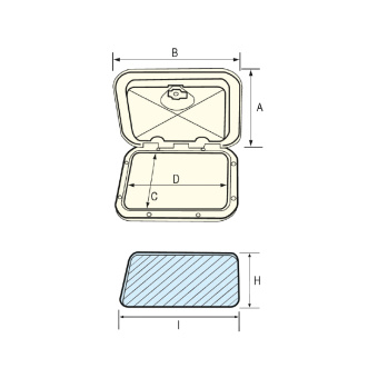 Nuova Rade 196279 - Top Line Hatch, White, 270x375mm, ISO12216
