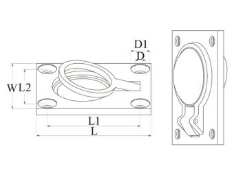 Talamex Flush Lifting Pull Rectangular 48x38mm