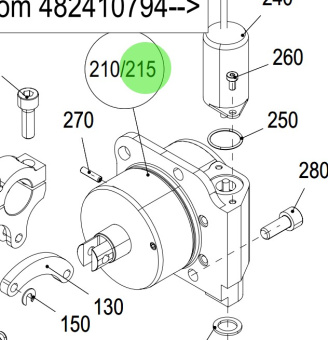 Steyr 500962 - Injection Timing Device Assembly in RAL9006 for SE164E40 and SE144E38 Engines